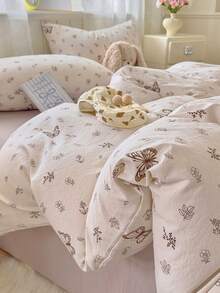 3件套涤纶复古格子印花床上用品套装，适合男孩/女孩宿舍，拉链封口，四季皆宜，柔软透气，适用于宿舍床、单人床、双人床、特大床、卧室，可机洗（1个被套，2个枕套，不含填充物） - 彩色 - 查看 8