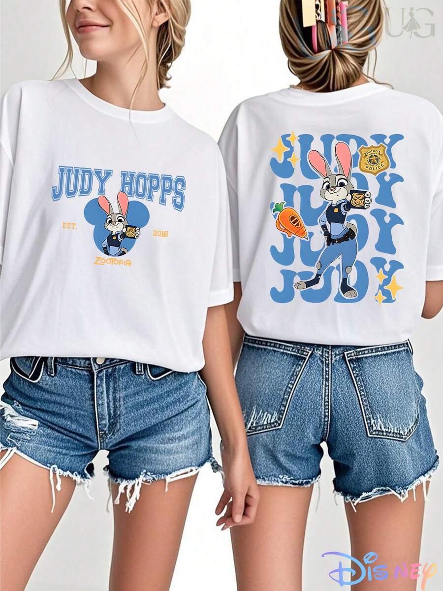 Mickey & Co. Mickey Mouse And Friends Graphic T-Shirts Disney Officially Printed Women's Short Sleeved T-Shirt, Suitable For Casual Shirts In Spring And Summer Seasons, Is The Best Choice For - 白色 - 查看 1