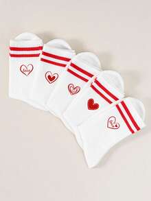 1/5 Pares de Meias Brancas Unissex, Meias Casuais Respiráveis e Macias para Casais, Adequadas para Primavera, Verão, Meias Esportivas Absorventes de Umidade para Caminhada Diária, Corrida, Fitness e Uso Doméstico, Podem Ser Usadas como Presente de Páscoa, Dia dos Namorados ou Adulto - Branco - Visão 11