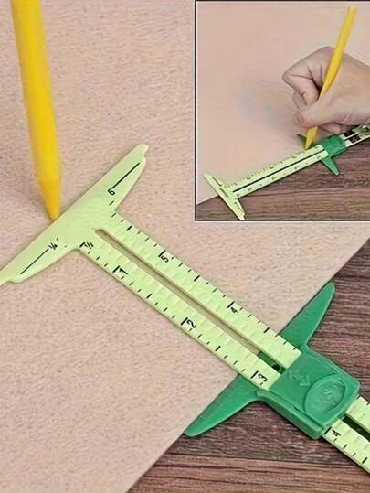 1/2pcs 5-In-1 Sewing Ruler, Plastic Sliding Measuring Tool Suitable For Sewing, Measuring And Quilting, Ideal Mother's Day Gift, Home Sewing And Crafting Supplies