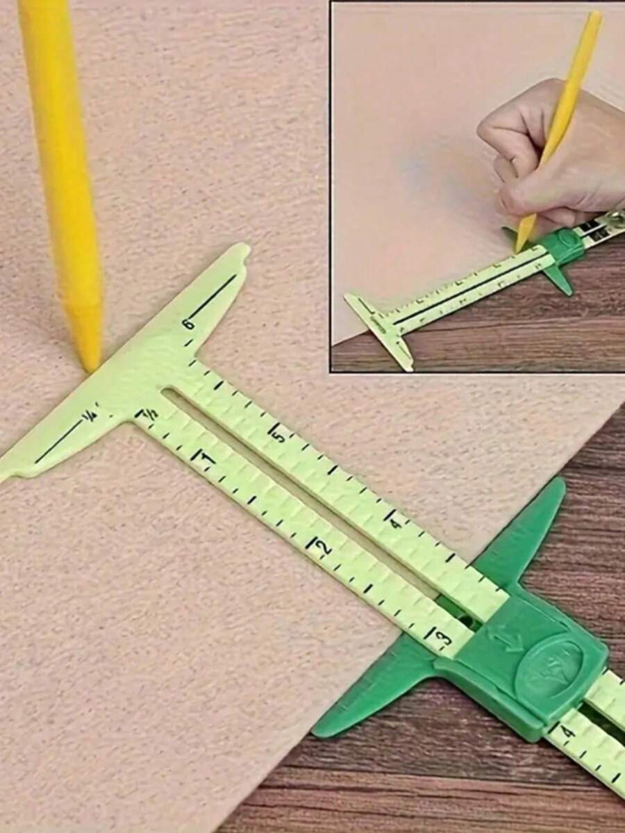 1/2件装 5合1缝纫尺，塑料滑动测量工具，适用于缝纫、测量和绗缝，理想的母亲节礼物，家用缝纫和手工用品
