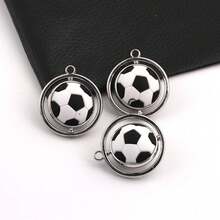 Creative Sports Style Basketball Football Rotatable Pendant DIY Handmade Keychain Necklace Pendant Accessories - Basketballs [2] - View 2