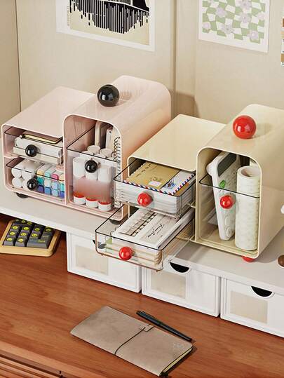 1PC Cute And Practical Desktop Organizer Is A Top-Rated Solution For Organizing Your Office And Study Space. It Can Hold Pens, Markers, And Notebooks, Making It Perfect For Tidying Up Your Dorm Room, Home Office, Or Study Area.