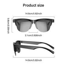 2026 Wireless Smart Glasses, Touch Operation, Built-In Microphone, HD Audio, Wireless Connection, Rechargeable Battery, Suitable For Office, Outdoor, Sports, Driving, Music Playback, Hands-Free Calling - Ideal Holiday Gift! - Black - View 10