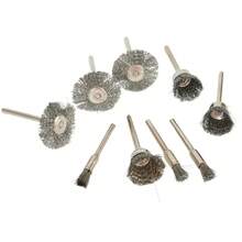 9pcs Metal Wire Wheel Brush Set, Suitable For Power Tools And Mold Polishing, Cleaning, Rust Removal - A - View 5