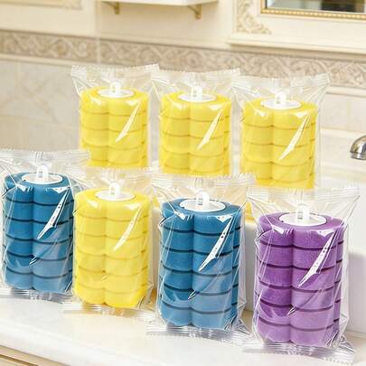 Bộ 18 đầu cọ vệ sinh dùng một lần kèm dung dịch tẩy rửa, 3 màu hỗn hợp, phù hợp với hầu hết các hệ thống vệ sinh bồn cầu dùng một lần, loại bỏ vết bẩn và mùi hôi hiệu quả, phụ kiện vệ sinh phòng tắm hợp vệ sinh, thích hợp cho gia đình và sử dụng thương mại.