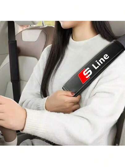 2Pcs Nappa Leather Seat Belt Shoulder Cover Protection Pads For Audi S Line A3 A4 A5 A6 A7 A8 S3 S4 S5 S6 S7 Car Accessories