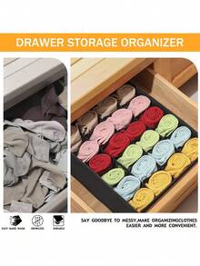 1 hộp đựng đồ trong tủ quần áo có thể gập lại, 24 ngăn kiểu ngăn kéo, dùng để đựng tất, đồ lót, cà vạt, thắt lưng, chất liệu vải không dệt và ván ép, giúp tiết kiệm không gian trong tủ quần áo. - Nhiều màu - Xem 6