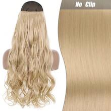 Clip-In Natural Hair Extension, Long Straight Synthetic Hairpiece, Blonde, Black, Mixed Color, Fake Hairpiece For Women HKQE - 酒紅色 - 查看 12