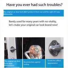 4pcs Car Door Lock Cover, Designed To Protect Locking Mechanism, Reduce Noise And Vibration, Suitable For Most Heavy Duty Vehicles - A - View 3