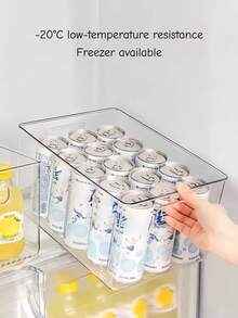 1/2pcs Transparent Plastic Storage Box, Food Pantry Organizer Box And Storage Container, Refrigerator Organizer Box, Kitchen Cabinet Organizer Box, Home Bathroom Freezer Refrigerator Storage Box, Food Storage And Organization Set - Clear - View 7