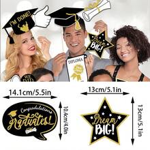 25pcs 2026 Graduation Photo Prop Set, Funny Photo Booth Props For Graduation Party, Classmate Reunion Decorations - Black Gold - View 4
