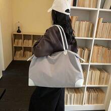 大容量抽绳包 | 防水尼龙手提包，男女通用 | 街头风旅行日常单肩包 - 彩色 - 查看 2