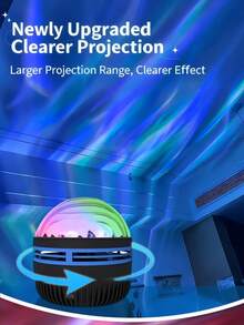 Minimalist Design Polar Projector With Remote Control, Aurora Projection Lamp, USB Powered, LED Comet Effect Lighting, Remote Control Included, Suitable For Bedroom Star Projector, Night Light Projector, Great For Parties, Birthdays, Relaxing Atmosphere In Office Or Home, Purple LED Lights, Ideal Gift For National Day, Labor Day - Multi-color light - View 2