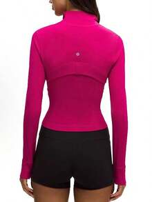 Lululemon Define Cropped Jacket Nulu Calypso Pink-For Yoga Gym Running-Sweat-Wicking-Yoga-All Seasons Sport-Spring/Summer-Autumn/Winter-Back To School - Calypso Pink - 查看 2