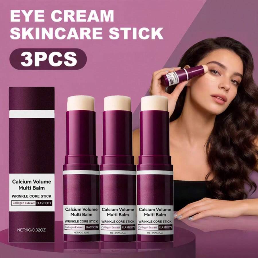 Calcium Volume Multi Balm, All-In-One Collagen Stick For Face, Eyes, And Neck, Intensive Hydrating And Firming Treatment, Anti-Wrinkle And Anti-Aging Formula With Almond Oil, Deep Hydration To Enhance Skin Elasticity, Fades Fine Lines And Puffy Eyes, Nourishing And Brightening, Not Greasy, Leaves Skin Glowing And Smooth, Suitable For Lip Balm, Eye Cream, And Neck Care, 9g - Kem dưỡng đa năng Calcium Volume - Xem 1