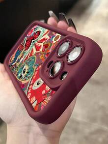 1 chiếc ốp lưng điện thoại TPU chống sốc, màu đỏ tía, tối giản, họa tiết trái tim và con mắt, tương thích với iPhone 17, 16, 15, 14, 13, 12, 11 Pro Max, Air, Series, phiên bản quốc tế, không phải phiên bản nội địa. - Nhiều màu - Xem 6