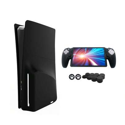 2个PlayStation 5 Slim光盘版主机硅胶保护套 + 1个Portal遥控游玩硅胶保护套 + 10个Portal控制器摇杆帽套装，防尘、防刮、防水、亲肤柔软硅胶材质，易于安装和收纳，提升游戏体验