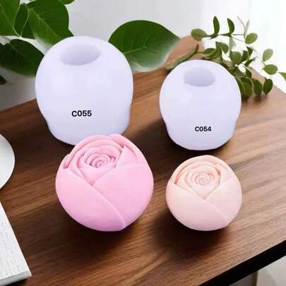 3D玫瑰硅胶模具，适用于家居装饰香氛蜡烛模具、手工皂模具、DIY石膏树脂工艺品模具