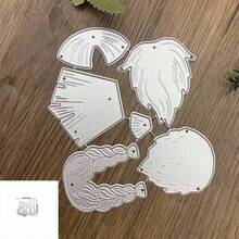 Thanksgiving Gnome Metal Mold, Thanksgiving Turkey Gnome Metal Cutting Mold, Paper Cutting Template, Cardboard Handcraft, DIY Template, Metal Cutting Mold, Album Making, Embossing Paper Mold, Suitable For Card Making And Scrapbooking - Silver - View 1