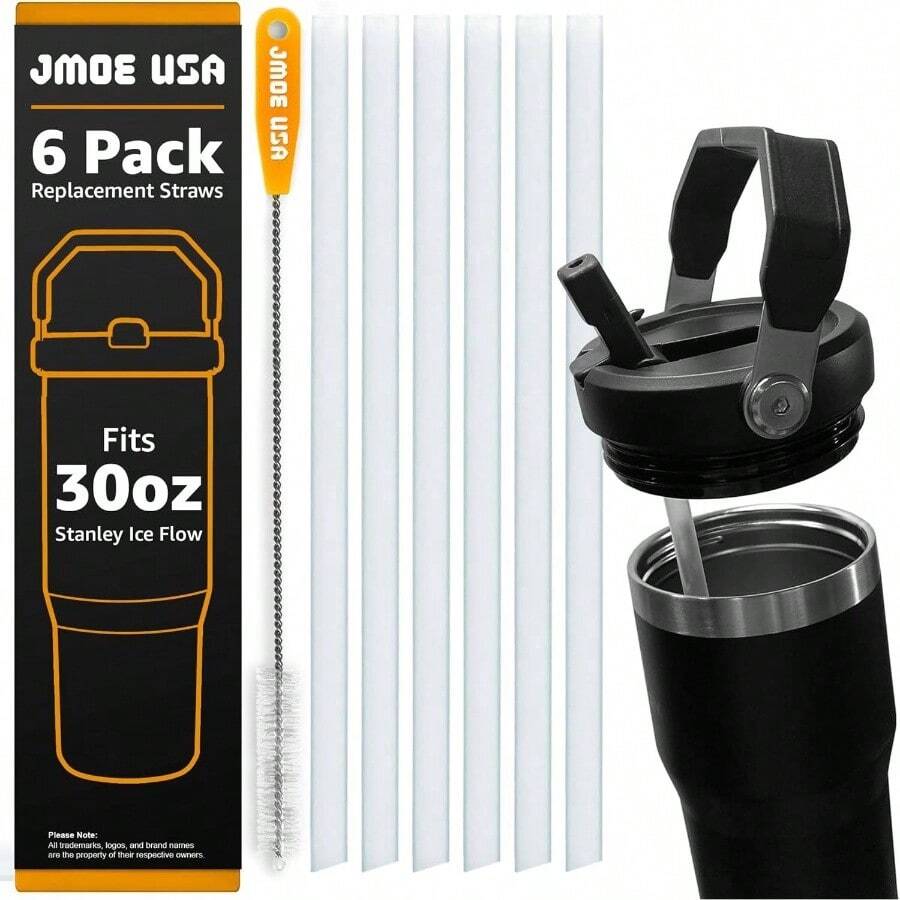 30oz Straws IceFlow 1.0 Tumbler With Flip Straw 6 - Pack With Premium Cleaning Brush - 30盎司 - 查看 1