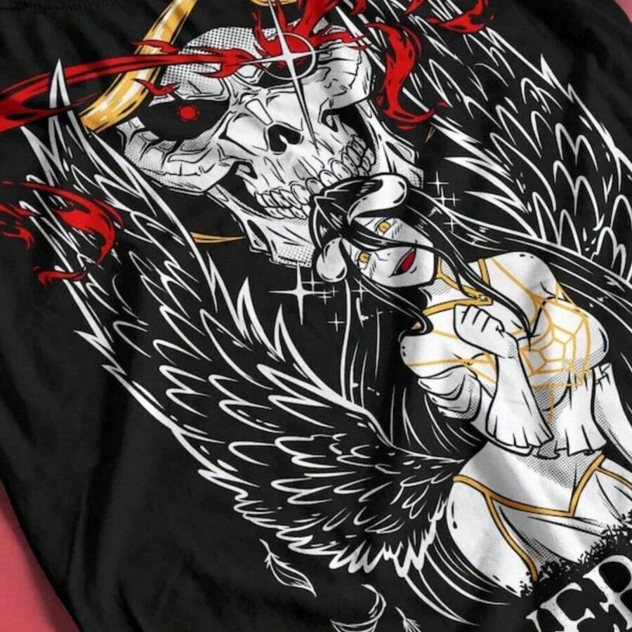 Albedo Overlord Tshirt Anime Overlord Character Demon Girl Succubus Ainz Ooal Gown Momonga Tomb Of Nazarick Anime Street - Black - View 1