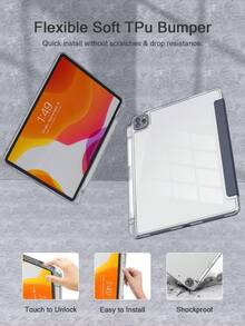 Navy Blue Tablet Case Suitable Compatible With Ipad A16 11th/10th Gen, 9th/8th/7th Gen 10.2", Air 10.9"/11", Pro 11", Air 13", Pro 12.9", With TPU Leather Flip Cover - Navy Blue - View 6