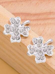 2pcs Silver Rhinestone Flower Cleavage Stickers - Silver - View 2