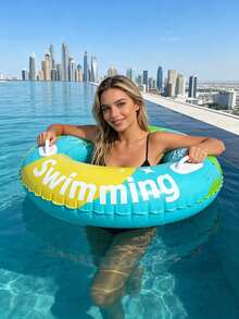 2pcs/1set 120cm Fashionable PVC Inflatable Swim Ring, Durable Adult Swim Ring, Summer Beach Pool Party Vacation Water Leisure Supplies - Multicolor - View 6
