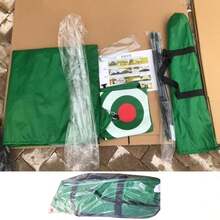 适用于后院练习挥杆的高尔夫击球练习网，适用于室内外车库的高尔夫球击球、投掷和击球练习网，带框架和球网的高尔夫挥杆训练冲击笼。 - 綠色 - 查看 5