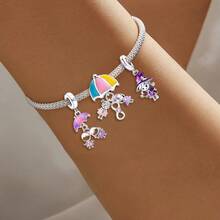 1Pc 925 Sterling Silver Sisters Umbrella Pendant Fit Bracelet Necklace Bead DIY Jewelry Making Gift For Friend - Gather - View 2