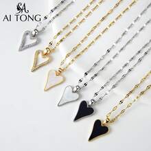 1 chiếc dây chuyền mặt hình trái tim tối giản sang trọng, đa năng, phù hợp cho nữ giới đeo hàng ngày. - Bạc - Xem 2