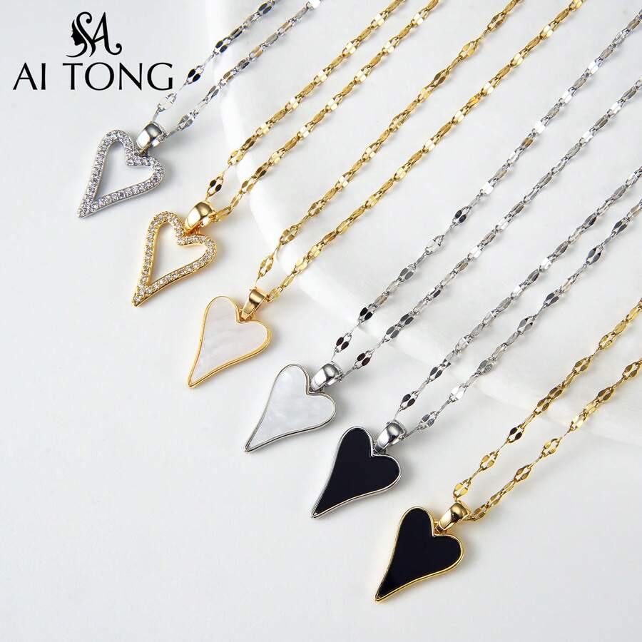 1 chiếc dây chuyền mặt hình trái tim tối giản sang trọng, đa năng, phù hợp cho nữ giới đeo hàng ngày.