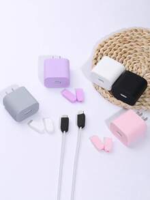3 PiecesData Cable Protection Cover Compatible With Apple 13/12promax Charger 20w Fast Charging Anti Break Charging Cable Protection Cover Cable Protector, Charger Protector - Multicolor - View 4
