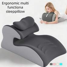 Premium Multi-Purpose Sleep Pillow, Ergonomic Reclining Wedge Cushion For Back Support & Bed Relaxing - Dark Grey - View 4