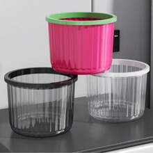 Corbeille de bureau minimaliste et créative, panier à papier sans couvercle avec anneau de pression pour la maison, pratique pour la cuisine, la salle de bain, le salon, le bureau et de multiples scénarios, poubelle de couleur transparente, design de luxe très attrayant, corbeille de bureau avec anneau de pression, grande ouverture et grande capacité, répond aux besoins quotidiens, multifonction, options de couleurs multiples. - Multiple - Voir 10