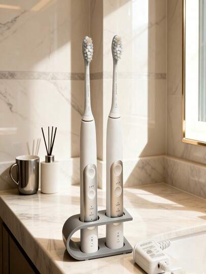 Bộ 1/2 hộp đựng bàn chải đánh răng và kem đánh răng bằng nhựa - Hộp đựng bàn chải đánh răng đứng độc lập, giá đỡ bàn chải đánh răng điện đa năng | Đế chống trượt, thoáng khí giúp bảo quản và làm khô | Phong cách tối giản hiện đại (Có loại một khe/hai khe) - Phụ kiện phòng tắm - Món quà lý tưởng cho Ngày của Mẹ, Ngày của Cha, Giáng sinh, Halloween, Lễ Tạ ơn, Lễ Phục sinh