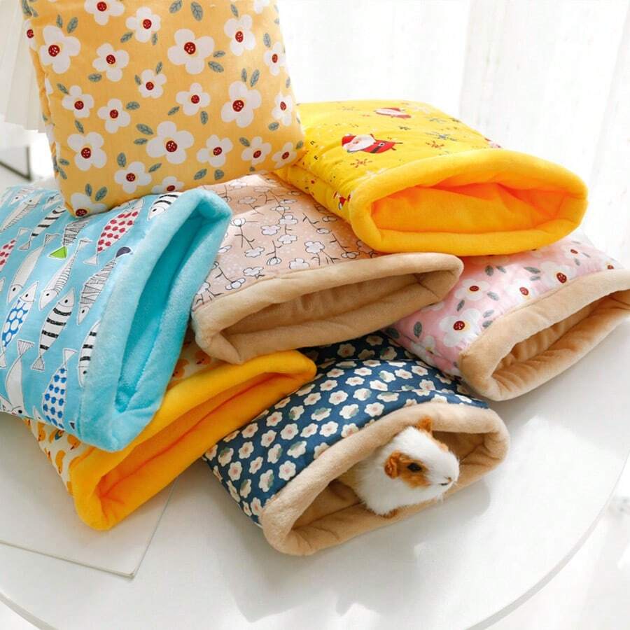 Warm Hamster Sleeping Bag For Winter Small Animals Cage Accessories Guinea Pig Hedgehog Rat Chinchilla Gerbil Degu Sugar Glider Cozy Hideout Nest - Multicolor - View 1