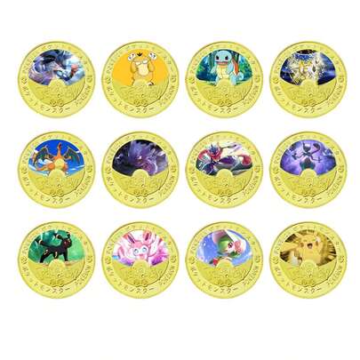pokemon Pok é Mon Pok é Mon Pikachu Commemorative Coin, Commemorative Medal, Anime Merchandise Gift