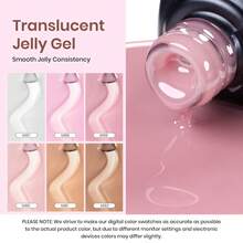 Beetles Gel Polish Whispers Of Love Jelly Gel Nail Polish Set - 6 Colors Milky White Nude Pink Neutral Sheer Translucent Soak Off UV Gel Nail Kit - 6 Màu Sắc Thanh Lịch - Xem 6