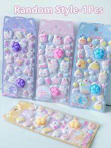 1pc High Quality 3D Soft Squeeze Cartoon Sticker Set, Made Of PP Material, Suitable For DIY Art, Scrapbooking And Crafts, Stress Relief, Decorating Phone Cases, Notebooks, Cute Handmade Supplies - Multicolor - View 15