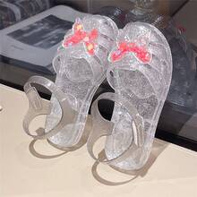 时尚女童凉鞋，包头沙滩鞋，夏季镂空透气优雅果冻鞋 - 銀色 - 查看 21