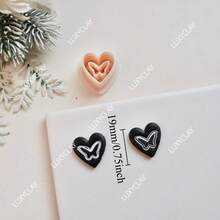 压花心形聚合物粘土耳环切割器，心形蝴蝶图案粘土切割器，用于制作珠宝吊坠，情人节DIY耳环项链制作工具 - 蝴蝶型 - 查看 6