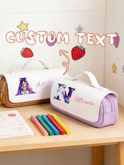 Hộp bút họa tiết chữ cái phi hành gia nhiều màu sắc có thể tùy chỉnh, hộp bút màu trơn, túi đựng văn phòng phẩm, túi đựng văn phòng phẩm có quai xách, nhiều lựa chọn màu sắc, khóa kéo, dung tích lớn, đồ dùng văn phòng phẩm, unisex, thích hợp cho trường học, văn phòng và thư viện, quà tặng tùy chỉnh, quà tặng Ngày của Mẹ, quà tặng tựu trường, quà cưới, quà sinh nhật, quà kỷ niệm, thích hợp cho gia đình, người yêu và bạn bè.