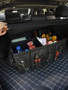 Hộp đựng đồ trong cốp xe 66L kèm túi giữ lạnh, có thể gập lại, làm bằng vải Oxford chống thấm nước với dải phản quang và đáy chống trượt - Hộp đựng đồ trong cốp xe chắc chắn, lý tưởng cho cắm trại, du lịch đường dài và sử dụng hàng ngày, hộp đựng đồ nhiều ngăn, phụ kiện xe hơi thiết yếu. - Hộp đựng đồ 66L - Xem 3