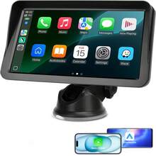 7英寸高清触摸屏无线CarPlay控制面板，支持Apple CarPlay和Android，具备蓝牙、GPS功能，兼容所有车型。 - A - 查看 5