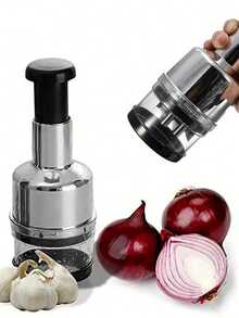Stainless Steel Knife Multi-Function Garlic Slicer And Pestle, Kitchen Gadgets Manual Vegetable Chopper, Onion Mincer, Garlic Press, Multi-Purpose Kitchen Tools - Multicolor - View 5