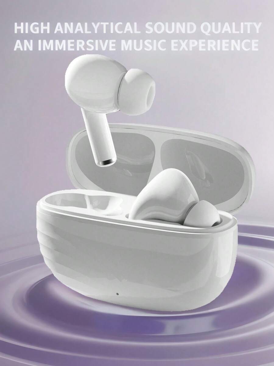 True Wireless Bluetooth Earbuds - Compatible With Apple And Android Devices, Built-In Microphone, Sweat-Resistant, Up To 24 Hours Playtime - White - View 1