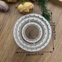 圆形背景板金属切割模具，适用于卡片制作套装、压花纸模切套装、剪贴簿模板、耗材及机器模板 - DX565 - 查看 9