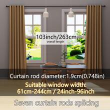 0.748 Inch Metal Curtain Rod/Roman Rod, Max Length 45inch-147inch, Adjustable Length, Fits 1m, 2m, 3 Meters Window Curtain Rod Track Set, Can Be Used As/Shade Rod/Sheer Curtain Rod/Shower Curtain Rod, Wall Mounted Installation, Modern Classic Decor Style - Multicolor - View 19